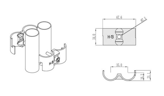 H-13 Chrome Plating Lean Pipe Connector / 28mm Lean Pipe Component