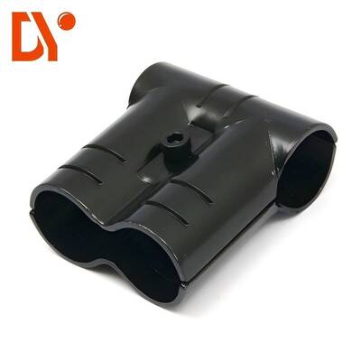 HJ-14 Black Electrophoresis Metal Lean Pipe Joint in 2.3MM Thickness for Tube Warehouse Rack