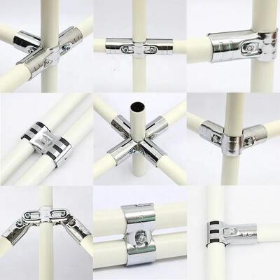 HJ-14 Chroming Plating Round Metal Pipe Joints/connectors/tube Connector 3 Way for Lean Pipe System Assembly Line