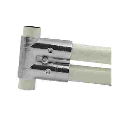 HJ-14 Cromatura Plattatura Rotonda Collegamenti/connettori/connettori per tubi di metallo 3 Way per la linea di assemblaggio del sistema Lean Pipe