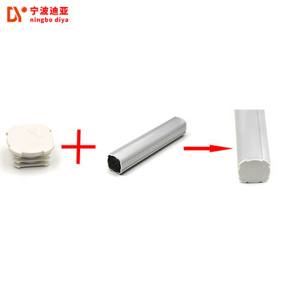 White Aluminum Alloy Tube With Plastic Threaded Plug Insert Outer Diameter 43 Mm